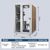 Homelements 1 Person 1.4x1.2x2.3m White & Black Wood Grain Model Mobile Soundproof Room Home Live Broadcast Room Singing Cabin Recording Studio Indoor Telephone Booth Piano Sleeping Soundproof Silent Cabin